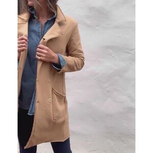 FRANK & EILEEN Small Belfast Sweatshirt Trench Coat in Camel